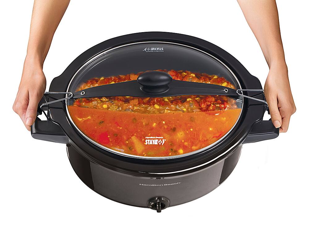 Left. Hamilton Beach - Stay or Go 6 Quart Slow Cooker - Black.