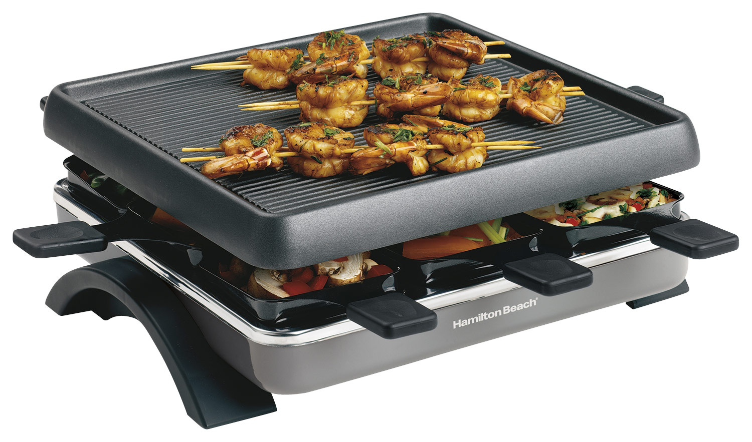 Hamilton Beach 8 Serving Raclette Electric Indoor Table Grill and Cheese  Melter 