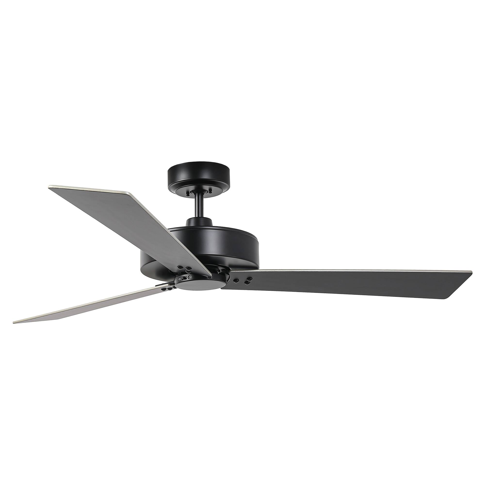 Back. Parrot Uncle - 52" Modern Black DC Motor No Light Ceiling Fan - Barbeque Black.