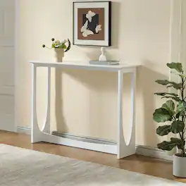 Kings Brand Furniture - Wood Console Table, Entryway Sofa Table for Hallway, Living Room, or Behind Couch - White