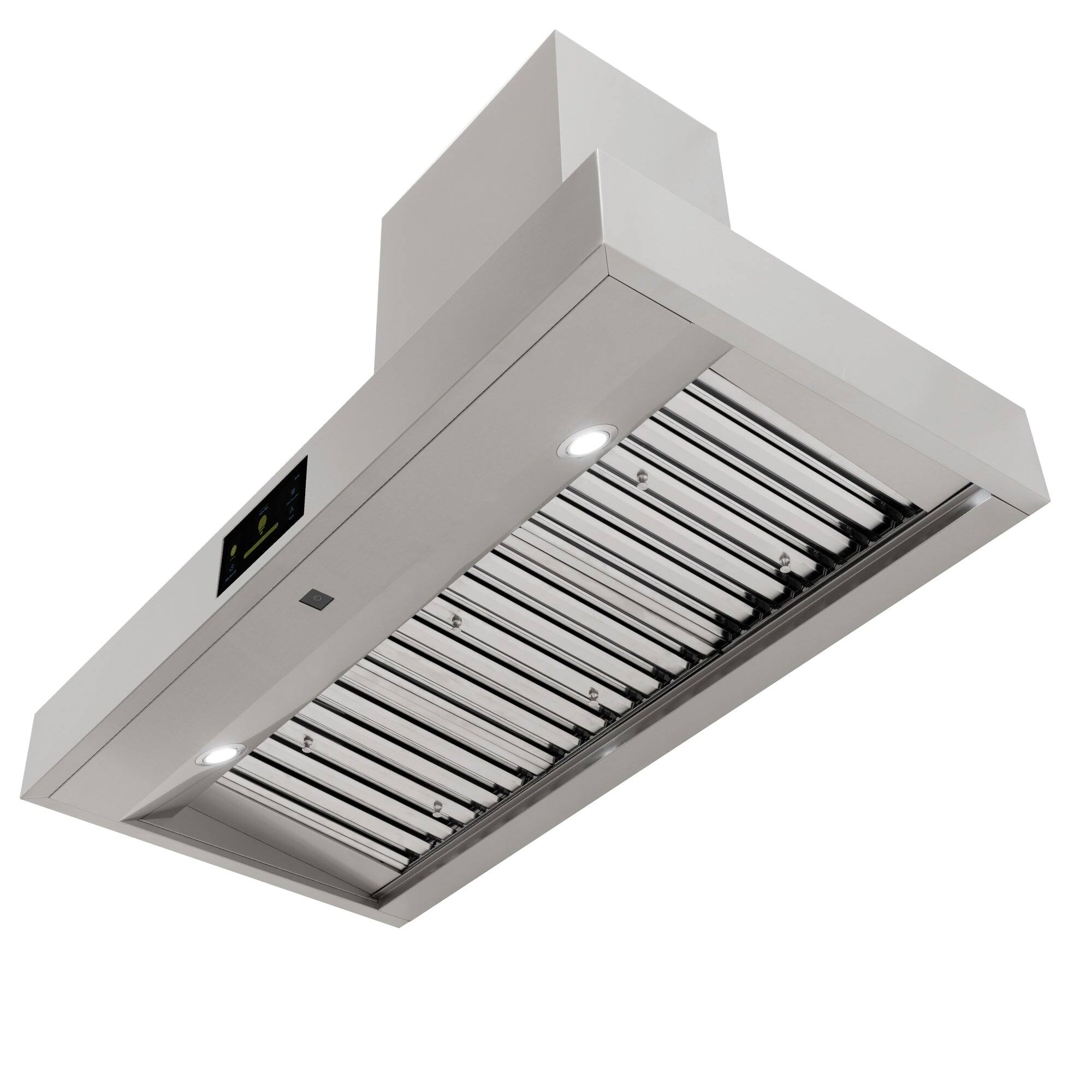 Alt View 2. Induction Hardware - 48 Inch Range Hood, Professional Wall Mount Vent Hood, 1800 CFM, efficient DC-Motor, Ultra-Quiet Multi-Speed, LED Lights - Stainless Steel.