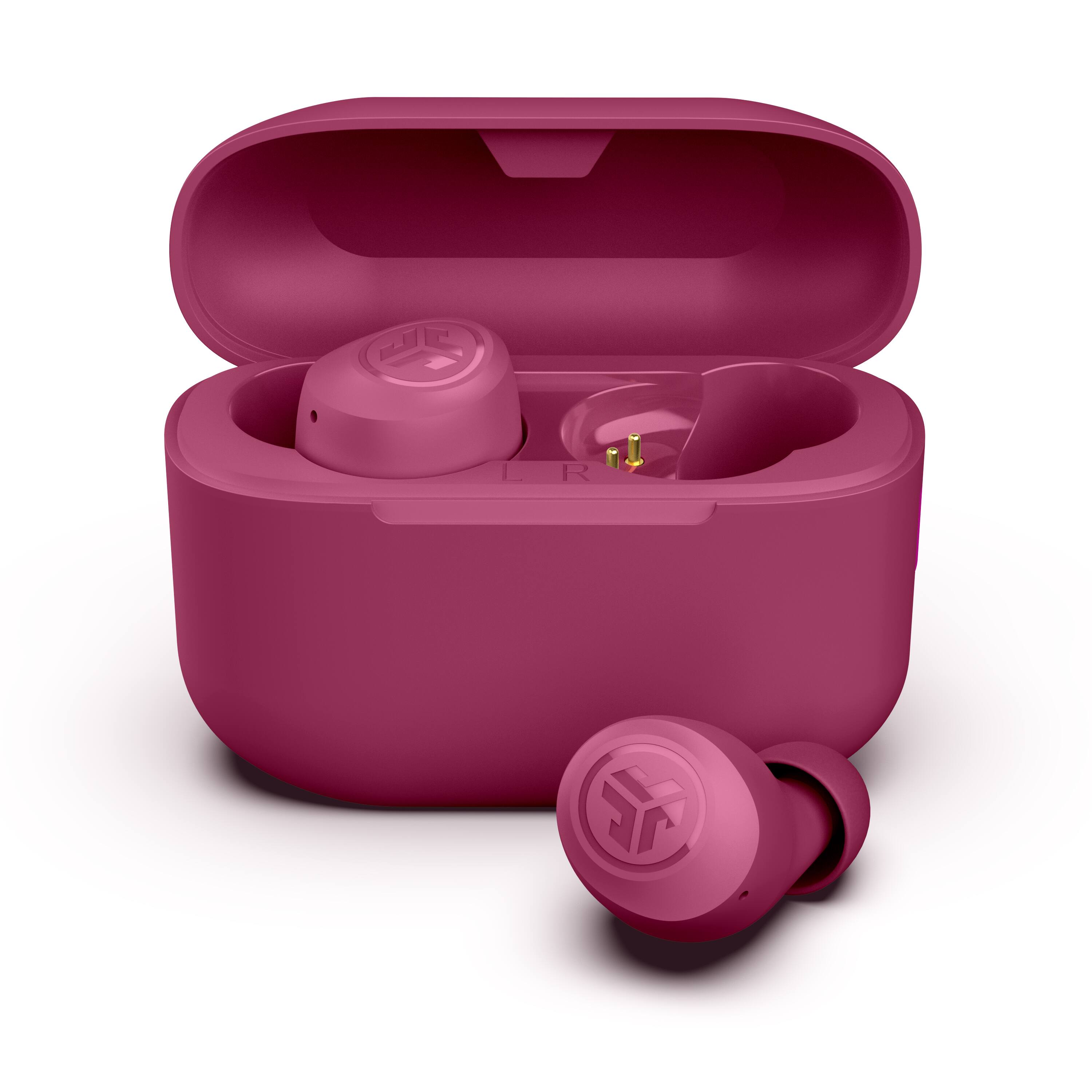 Angle. JLab - GO Air POP True Wireless In-Ear Headphones - Dark Pink.
