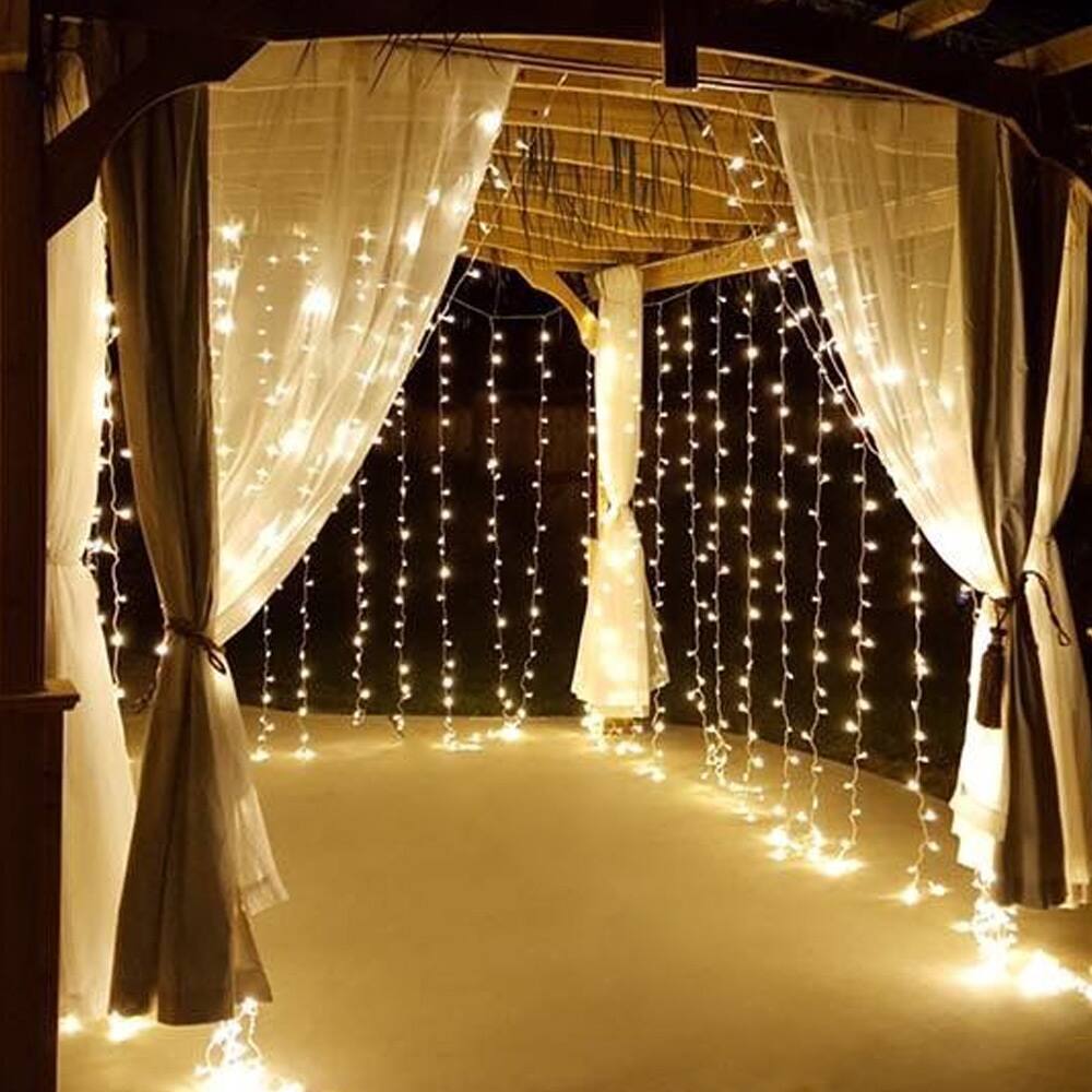 Alt View 1. Lepro - LED Curtain Lights, 20x9.8ft, 8 Lighting Modes Fairy String Lights, Plug-in Not Connectable, for Party Christmas Bedroom - Clear.