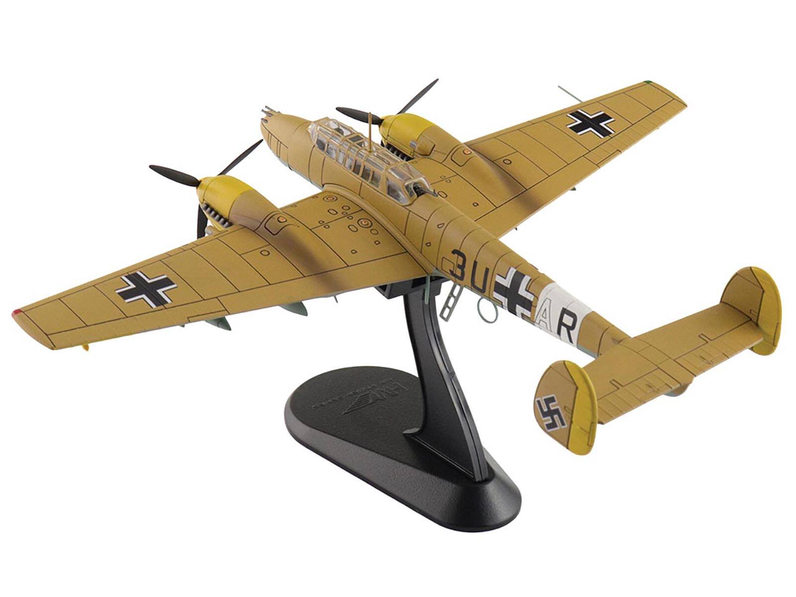 Alt View 5. Hobby Master - Messerschmitt BF 110E-2 Trop Fighter Aircraft "3U+AR, 7./ZG26, Italy" (1941) German Luftwaffe 1/72 Model by Hobby Master.