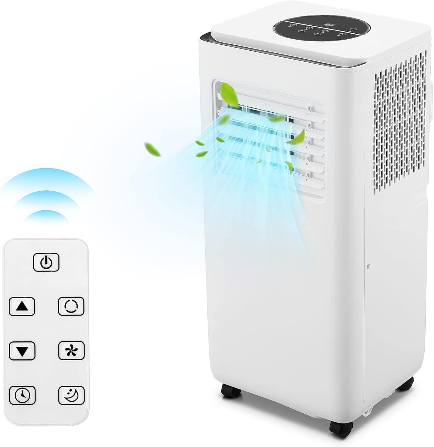 Homhougo - 10,000 BTU 3-in-1 Portable Cooling Unit, 24H Timer, Easy Move, Cools Small to Medium Rooms Up to 450 Sq.Ft