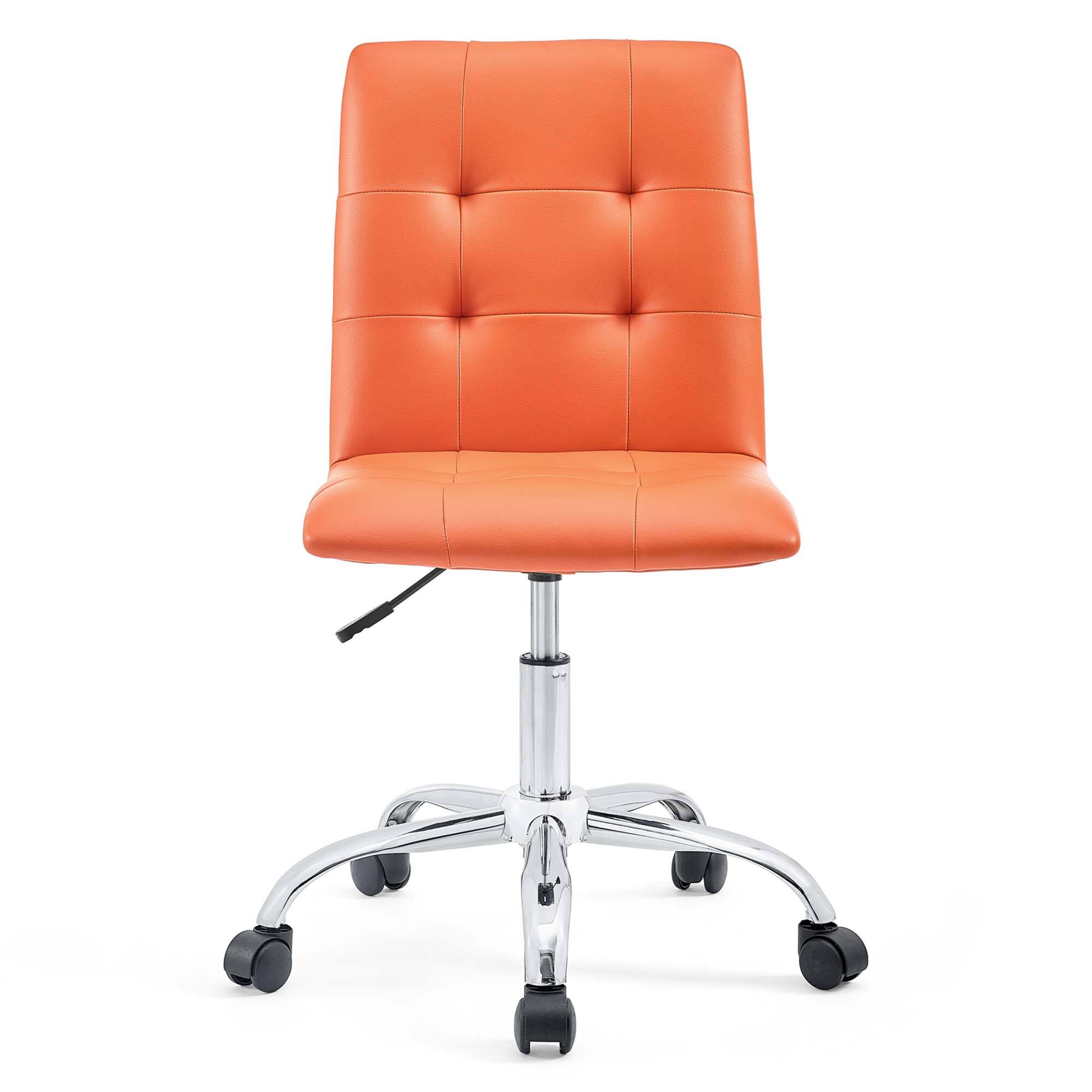 Alt View 6. Modway - Prim Armless Mid Back Office Chair by Modway - Orange.