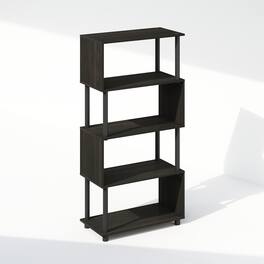 Furinno - Reed 5-Tier S-Shaped Bookcase, Bookshelf - Espresso