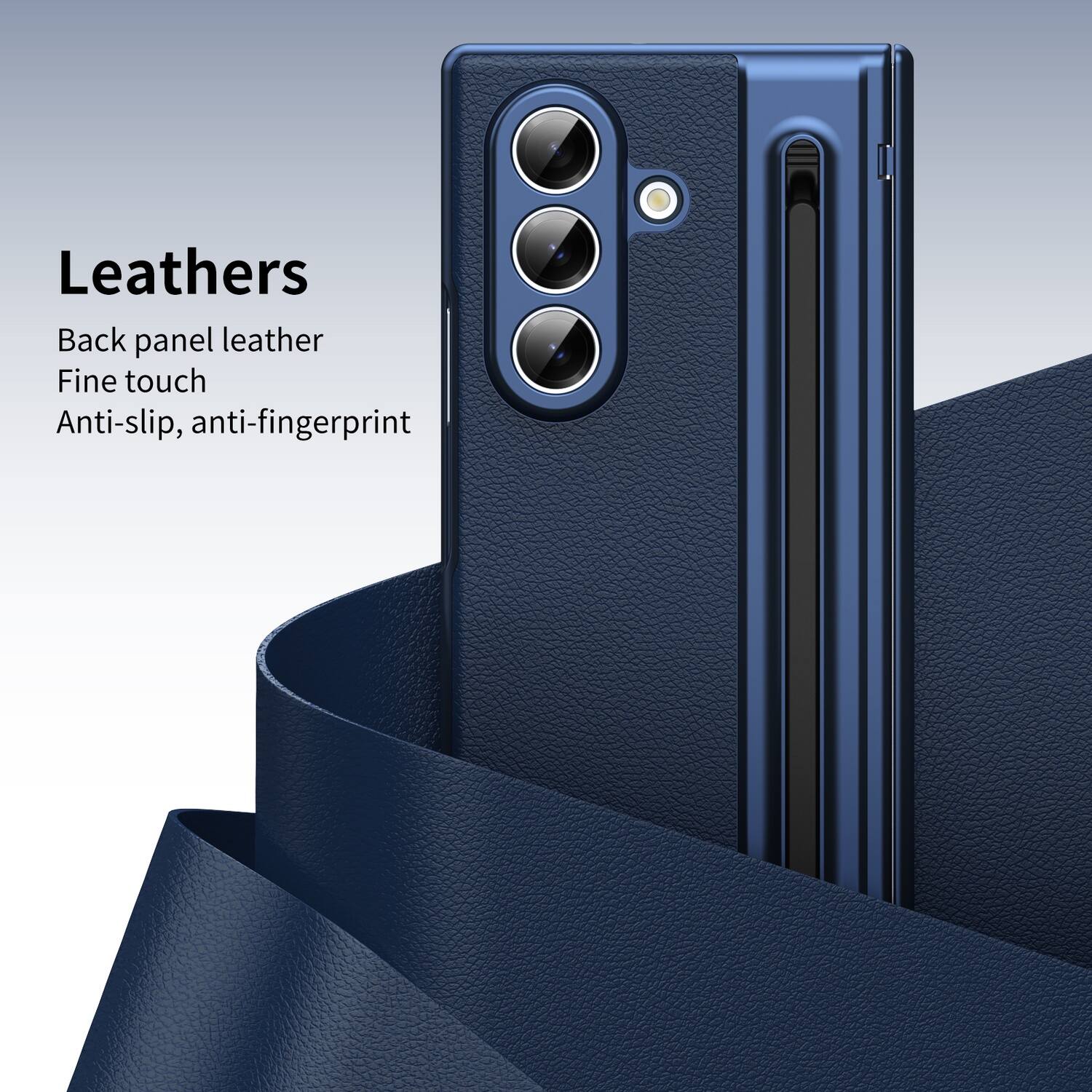 Leathers  
Back panel leather  
Fine touch  
Anti-slip, anti-fingerprint