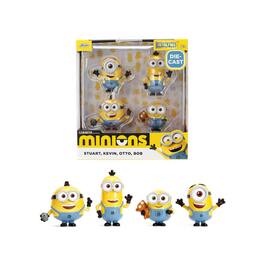 Set of 4 Diecast Figures "Minions" (2015) Movie "Metalfigs" Series Diecast Models by Jada - Multicolor