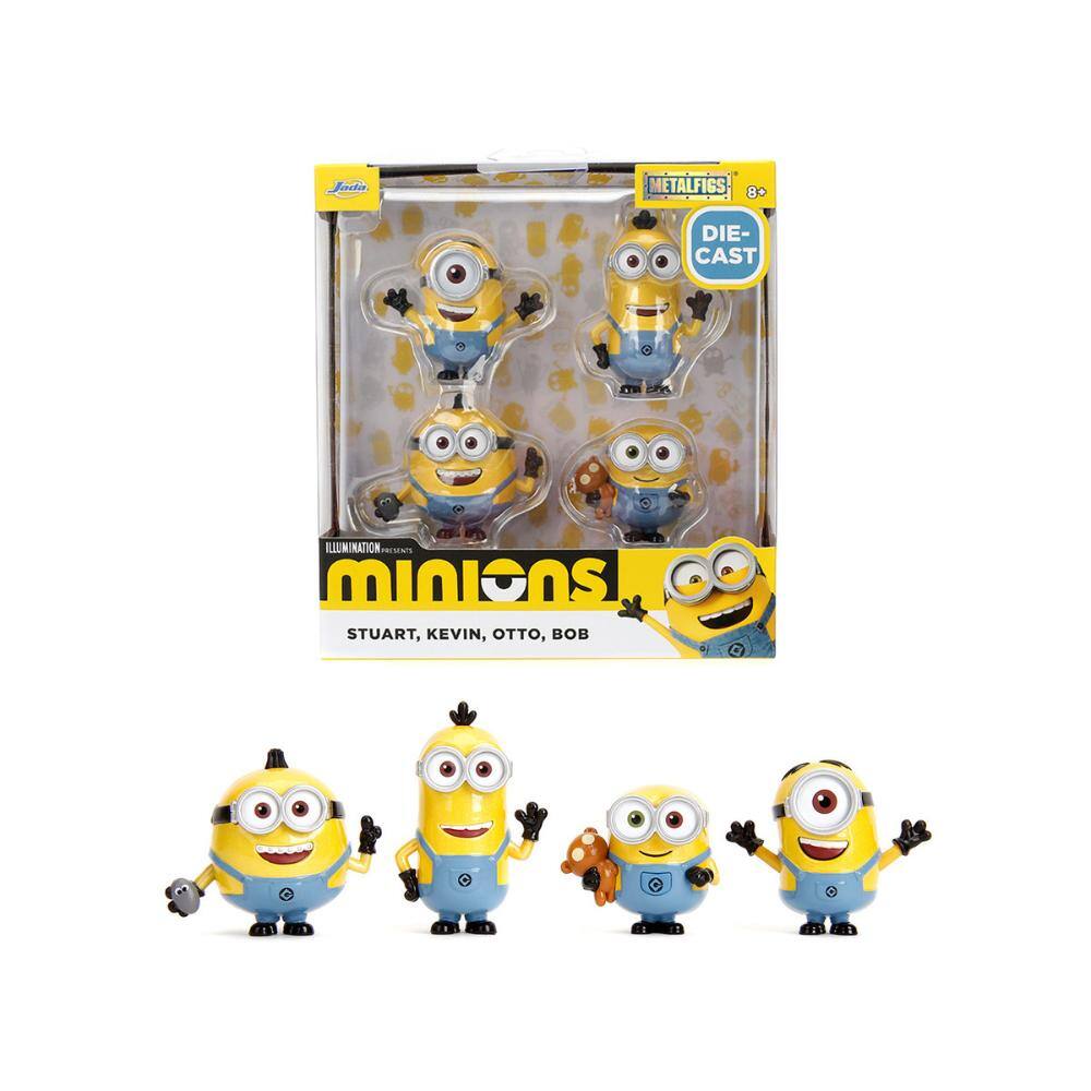 Set of 4 Diecast Figures "Minions" (2015) Movie "Metalfigs" Series Diecast Models by Jada