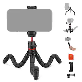 Neewer - Mini Flexible Tripod with Remote & Phone Holder, for iPhone/GoPro/DSLR, T72 - Black