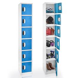 AdirOffice - Storage Locker 629-Series 72" H 6-Tier Steel Digital Lock 6-Shelf Locker - Blue