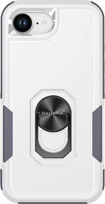 SaharaCase - Raider Series Heavy Duty Kickstand Case for Apple iPhone 16e - Fossil White