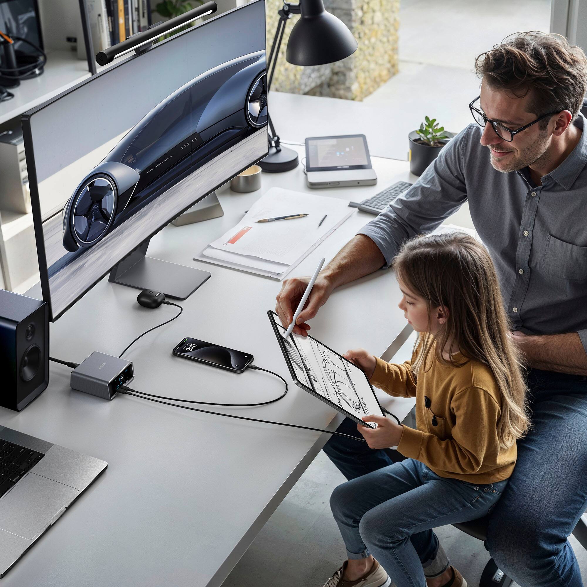 Alt View 17. Anker - Prime Charger (250W, 6 Ports, GaNPrime) - Silver.