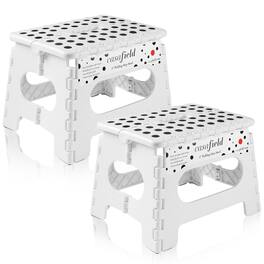 Casafield - Folding Step Stools with Handle (Set of 2) - White