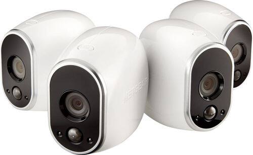 Arlo - Smart Home Indoor/Outdoor Wireless High-Definition Security Cameras (4-Pack) - White/Black-Front_Standard