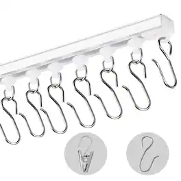 VEVOR - Ceiling Curtain Track Set, 9.9 FT/3 Meter, Self Adhesive, No Drill Ceiling Track System for Curtains - Silver