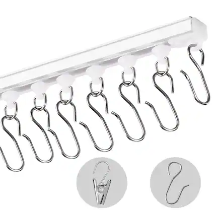 Front. VEVOR - Ceiling Curtain Track Set, 9.9 FT/3 Meter, Self Adhesive, No Drill Ceiling Track System for Curtains - Silver.