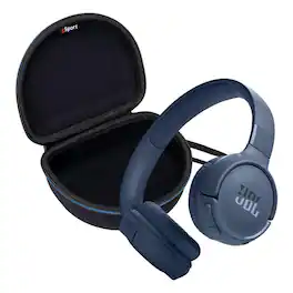 JBL - Tune 520BT Wireless On Ear Bluetooth Headphone Bundle with gSport Case (Black) - Blue