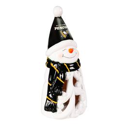 Evergreen Enterprises - Pittsburgh Penguins LED 8" Snowman Lit Garden Statue - Black
