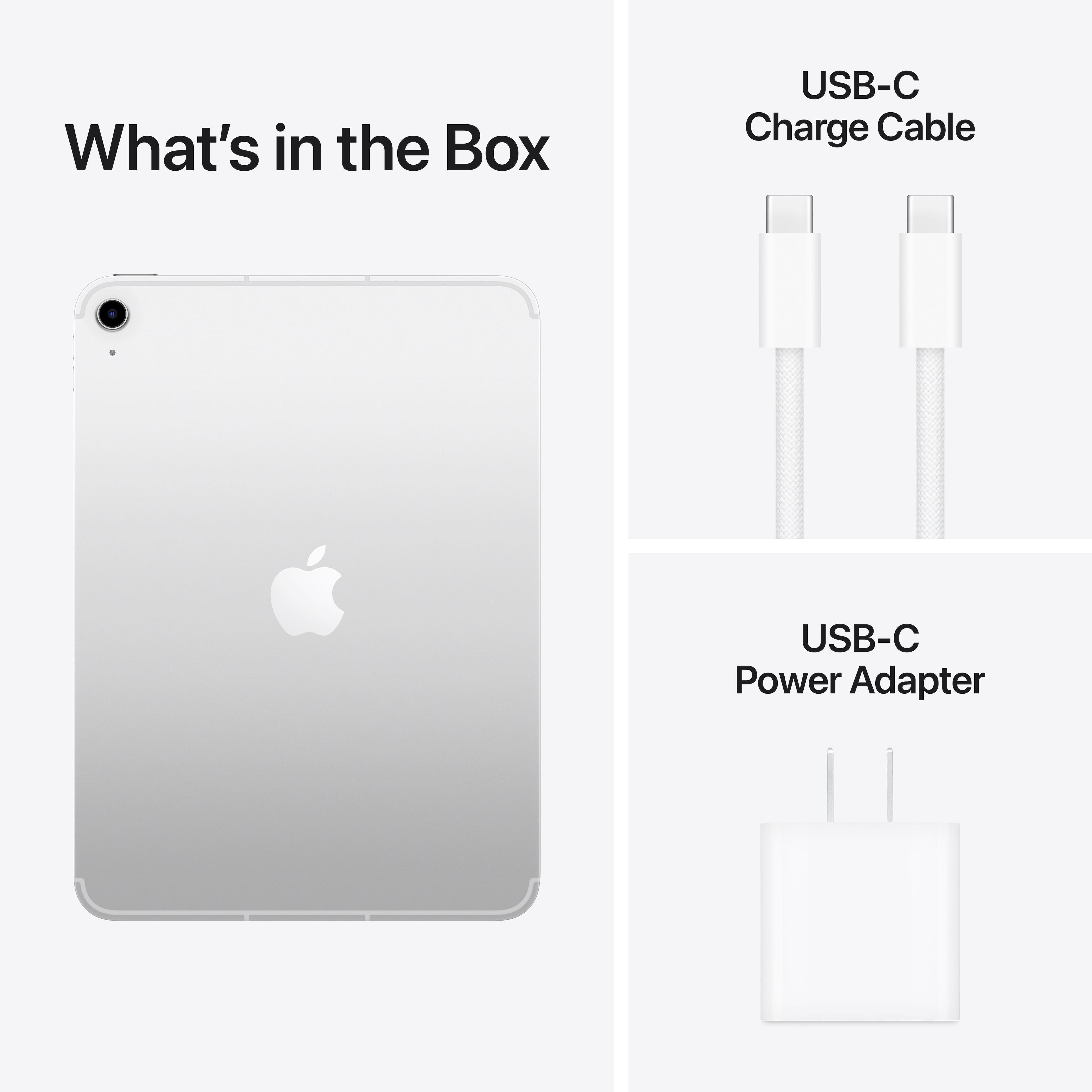 What's in the Box: USB-C Charge Cable and USB-C Power Adapter