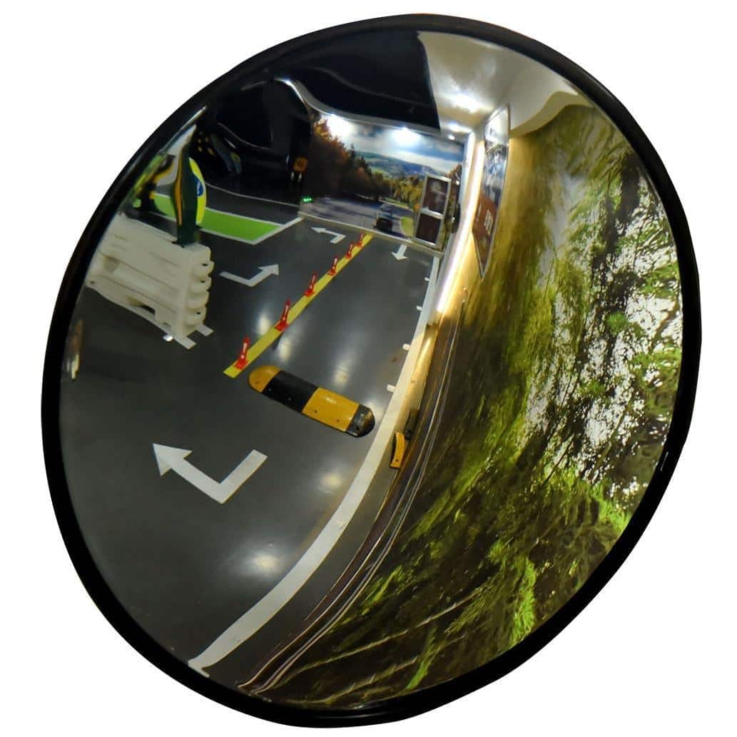 Comfort Essence - Convex Mirrror Traffic Mirror Wall Mounted Security Safety Blind Spot For Garage Warehouse Mall Home Offi - 24 inch black