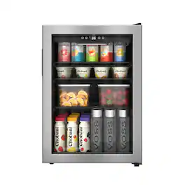 Koolmore - 17 in. 70-Can Beverage Refrigerator with Stainless Steel Trim, 2.5 cu. ft. (KM-BR25SS) - Black