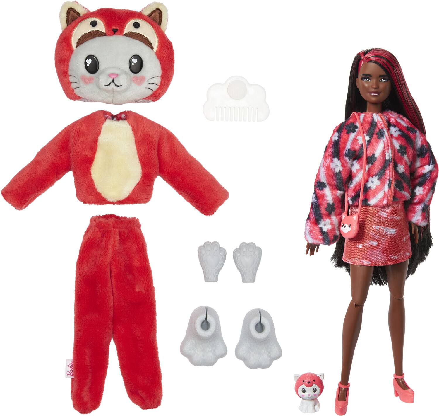 Alt View 4. Mattel - Barbie Cutie Reveal Costume Series Barbie with Kitty as Red Panda   - Collectibles - Multicolor.