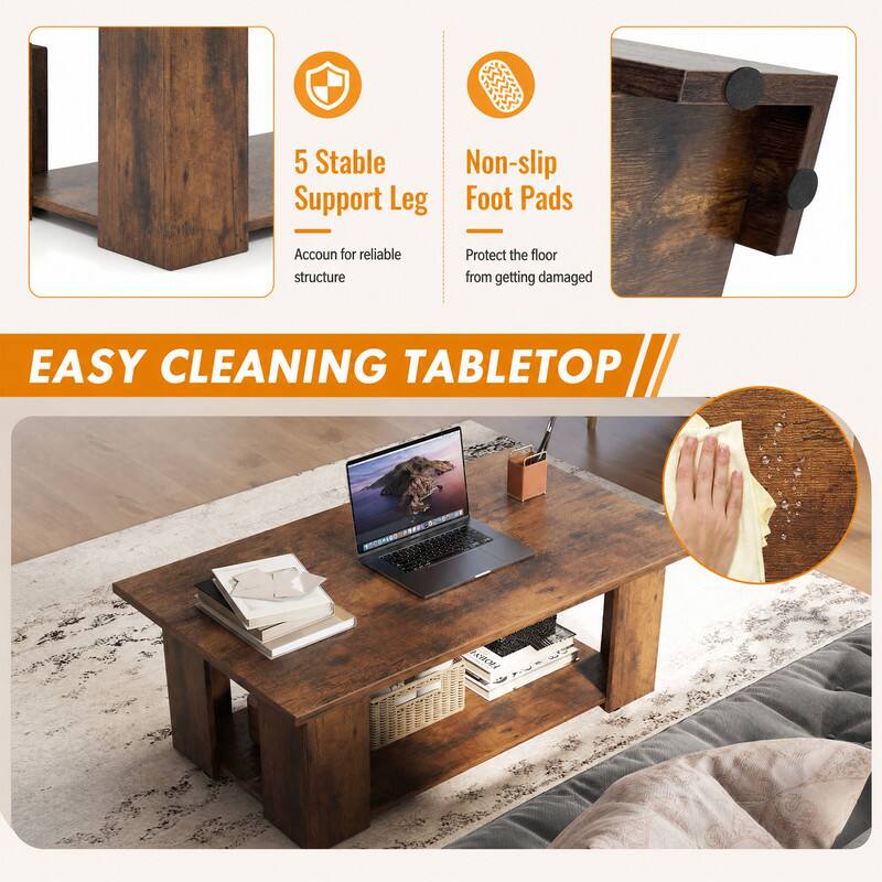 5 Stable Support Leg  
Accoun for reliable structure  

Non-slip Foot Pads  
Protect the floor from getting damaged  

EASY CLEANING TABLETOP