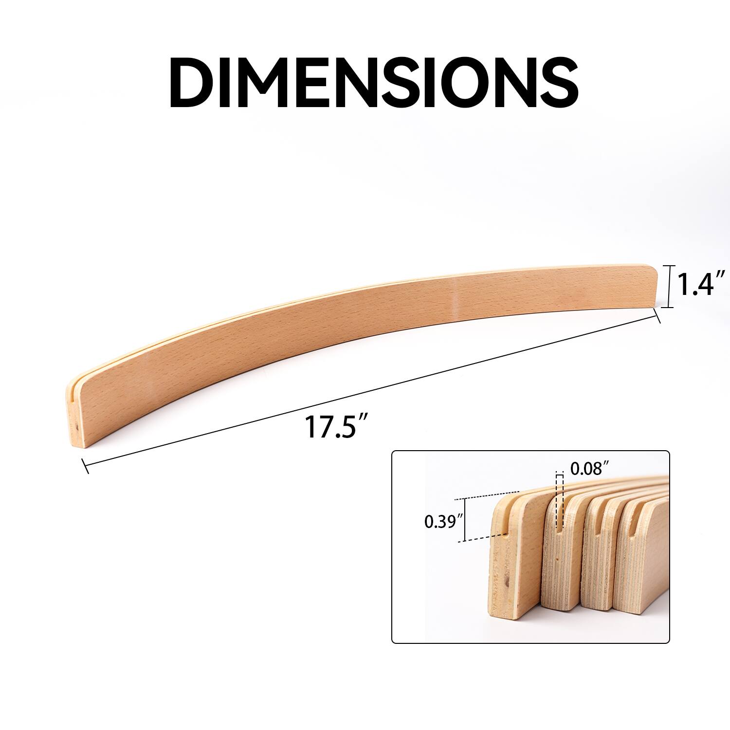 DIMENSIONS 1.4" 17.5" 0.08" 0.39"