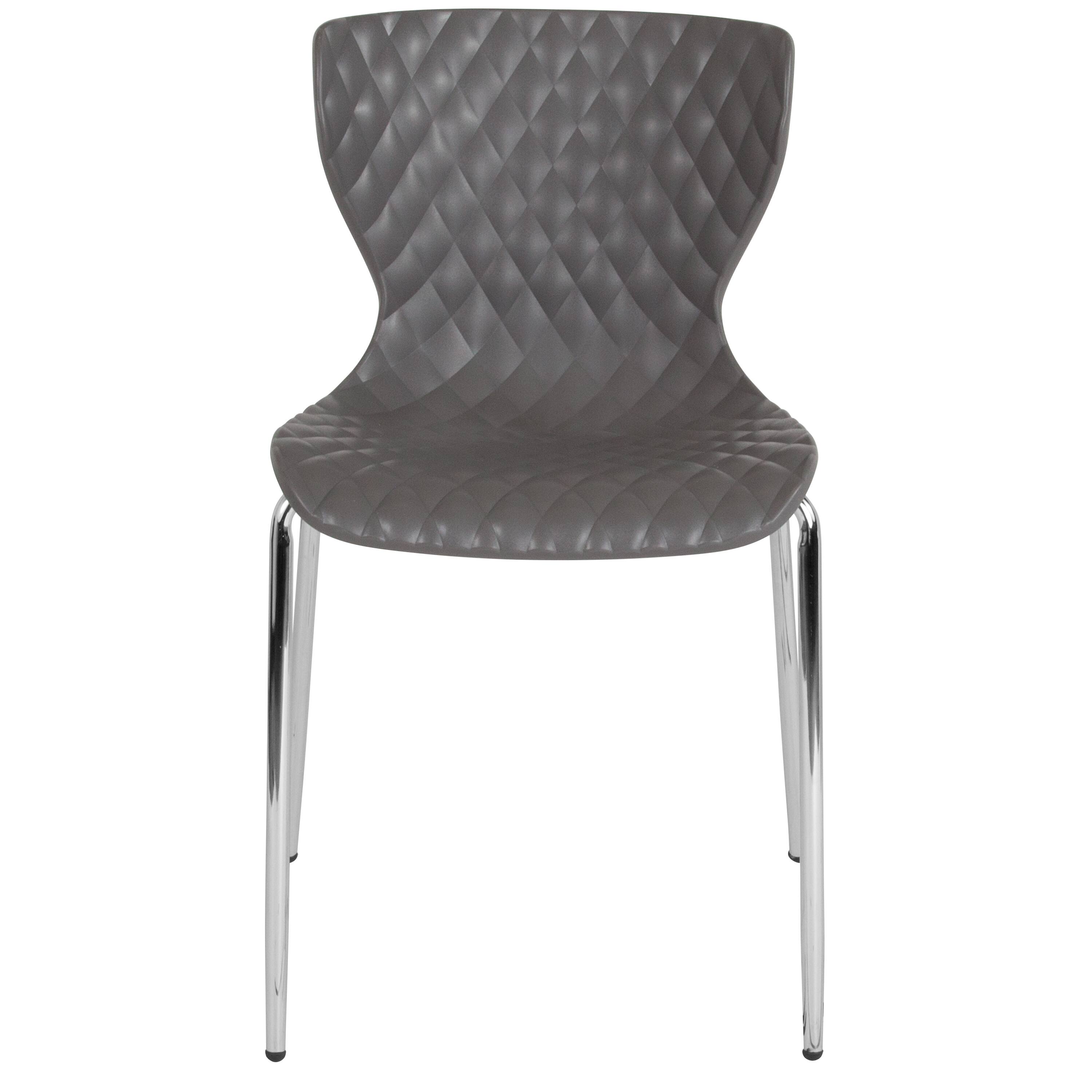 Alt View 8. Emma + Oliver - 4 Pack Contemporary Design Plastic Stack Chair - Gray.