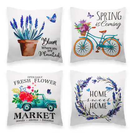 1. Bloom Where you are Planted
2. SPRING is Coming
3. OPEN DAILY FRESH FLOWER MARKET seeds stems blooms
4. HOME sweet HOME