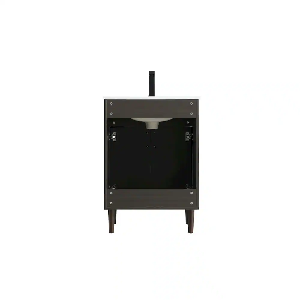 Angle. Elegant Kitchen and Bath - Chandler 24 Inch Single Bathroom Vanity In Mocha Brown - Mocha Brown.