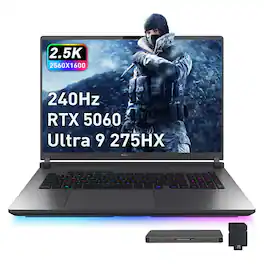 ASUS - ROG Strix G18 18" Gaming Laptop,Ultra 9 275HX,32GB RAM,2TB SSD+1TB Dock Set,RTX 5060,Backlit Keyboard,Win 11 - Gray
