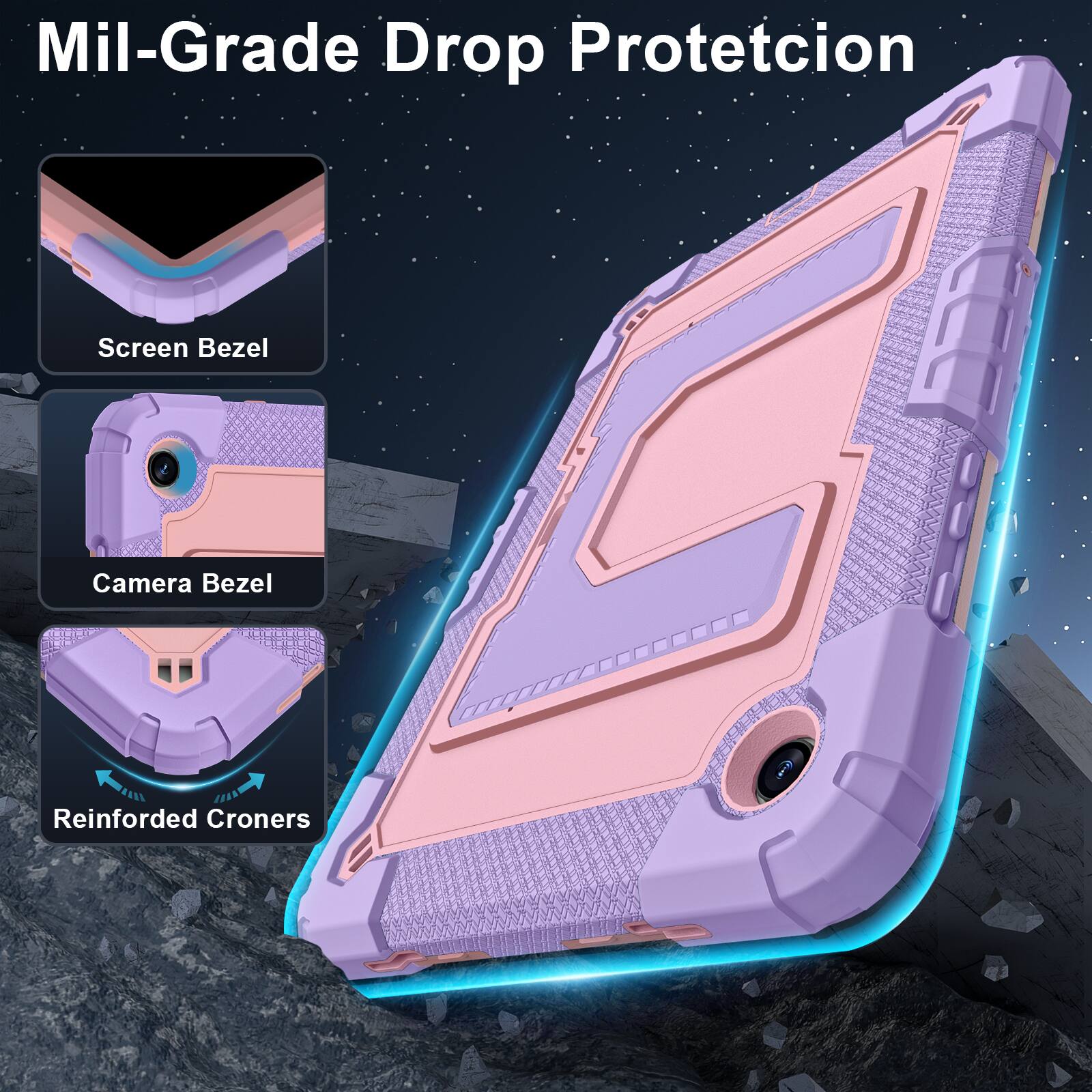 Mil-Grade Drop Protection

Screen Bezel

Camera Bezel

Reinforced Corners