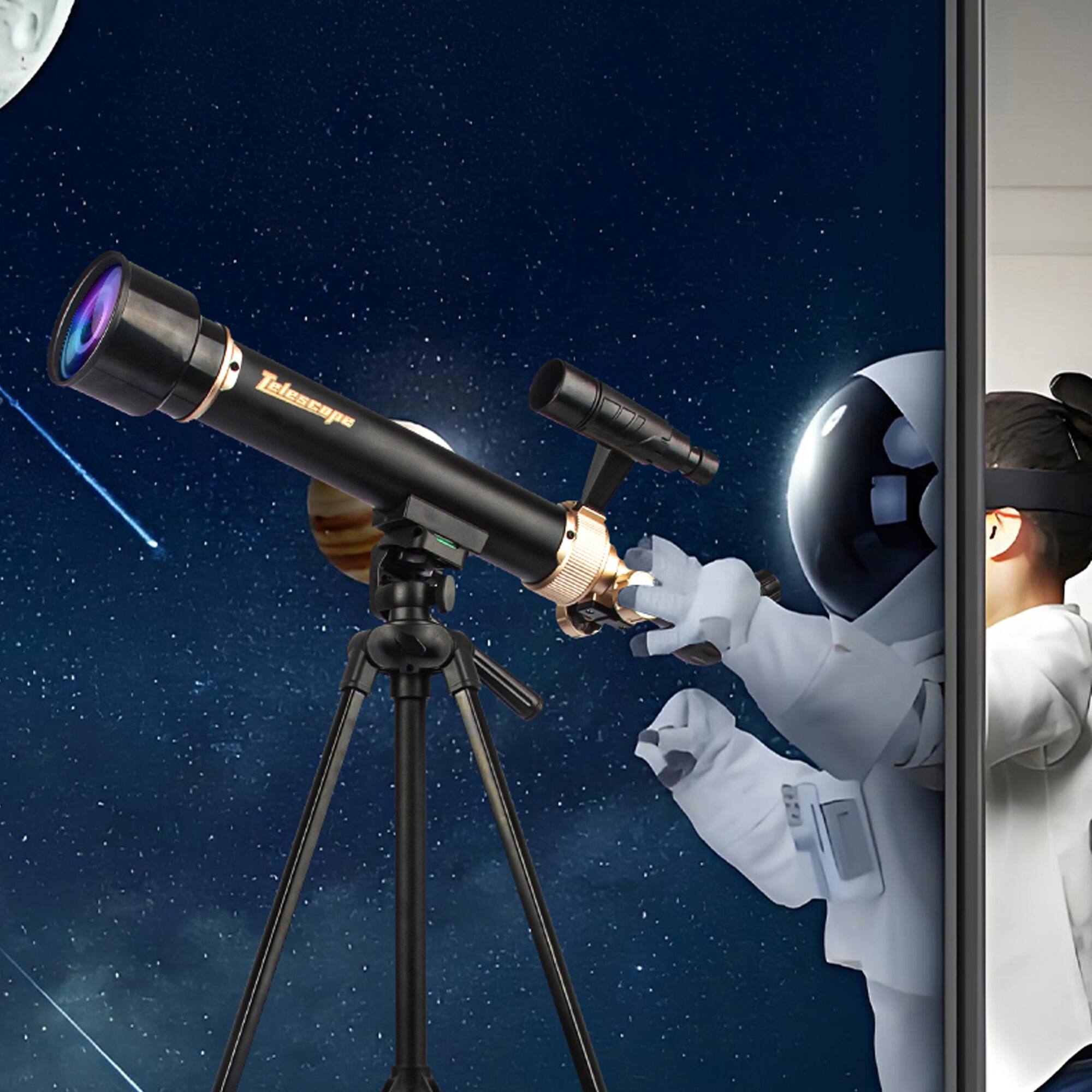 Angle. Universalfun - Universalfun 70mm HD Refractor Telescope for Kids & Beginners with Erect Image Diagonal & Tripod, Ages 8+, Black - Black.
