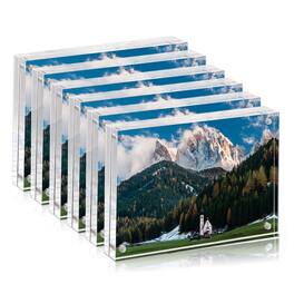 BP4U - 5x7 Inch Tabletop Acrylic Picture Frames, 12+12MM Double Sided Desktop Photo Frames (6-Pack)