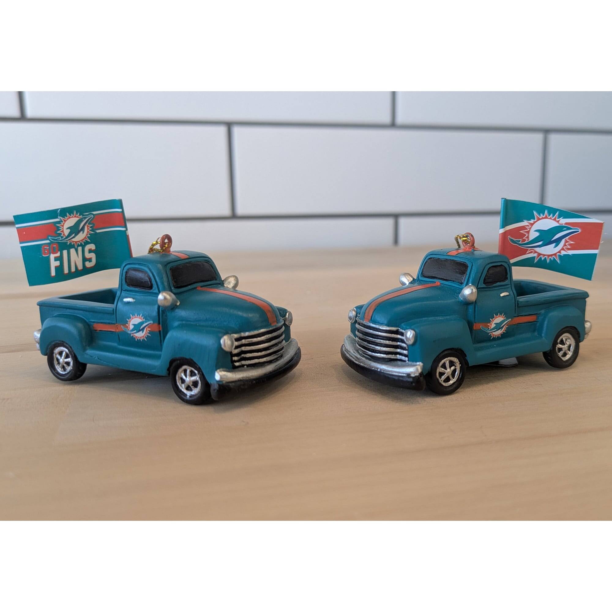 Alt View 1. Evergreen Enterprises - Miami Dolphins Hangable 3" Rally Truck Two-Piece Statue Set - Multicolor.