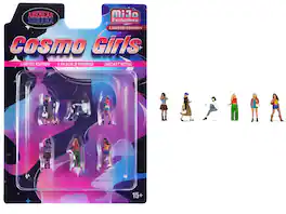 "Cosmo Girls" 6 piece Diecast Figure Set (6 Figures) Limited Edition for 1/64 Scale Models by American Diorama