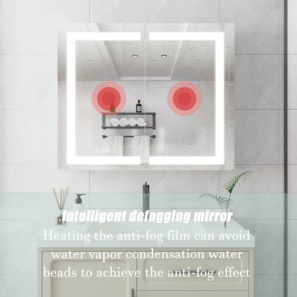 Intelligent defogging mirror  
Heating the anti-fog film can avoid water vapor condensation water beads to achieve the anti-fog effect