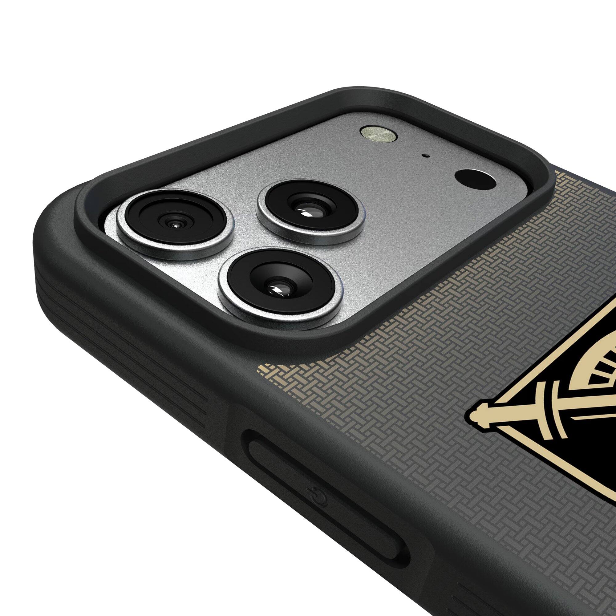 Alt View 2. Keyscaper - Army Black Knights Bump Case with 8.2ft Drop Protection - 15 Plus - Black.