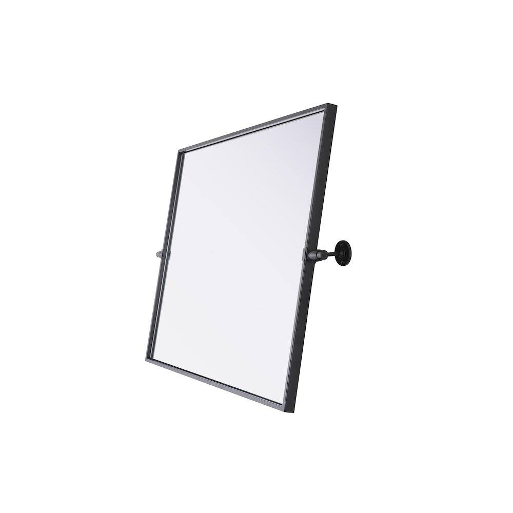 Left. Elegant Kitchen and Bath - Amoura 24X30 Pivot Mirror In Black - Black.