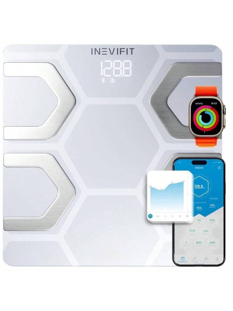 The Best Inks - EROS Body Fat Scale BMI Highly Accurate Digital Bathroom Body Composition Analyzer with Wireless Smartphone - White