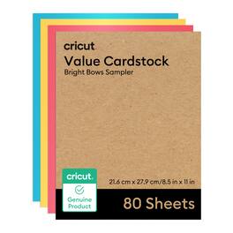 Cricut - Value Card Stock, Bright Bows Sampler, 8.5 in x 11 in, 80 Sheets, 80 Count
