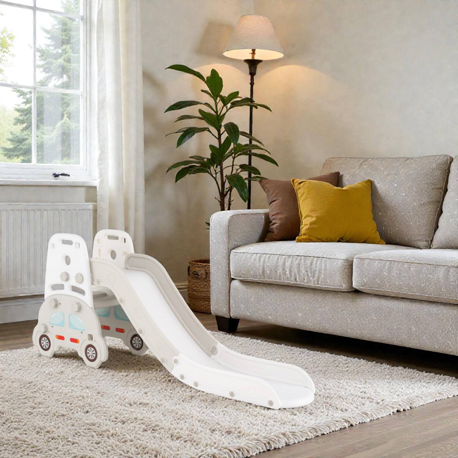 BreeBe - Multi-Function 5-in-1 Toddler Slide and Art Station with Seating and Storage - Gray price history on PriceWatchPro