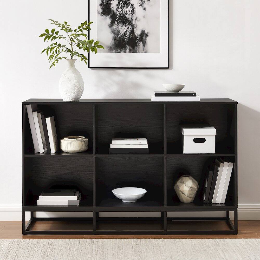 Alt View 7. Crosley Furniture - Enzo 6 Cube Record Player Stand With Vinyl Storage - Black.