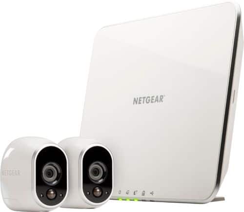 NETGEAR - Arlo Smart Home Indoor/Outdoor Wireless High-Definition IP Security Cameras (2-Pack) - White/Black-Front_Standard