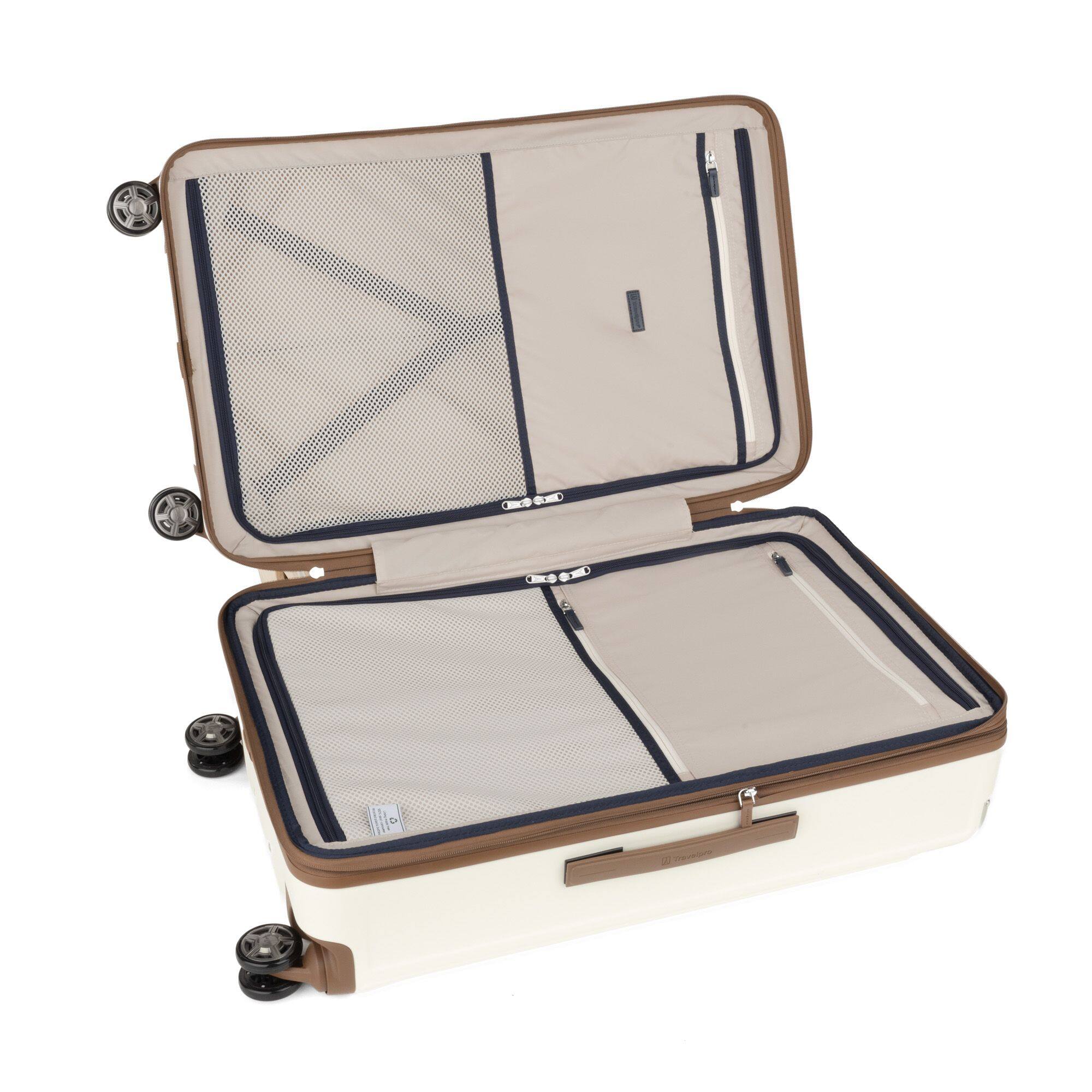 Back. Travelpro - Platinum Elite Hardside Expandable 29" Large Checked Spinner Luggage - Cream White.