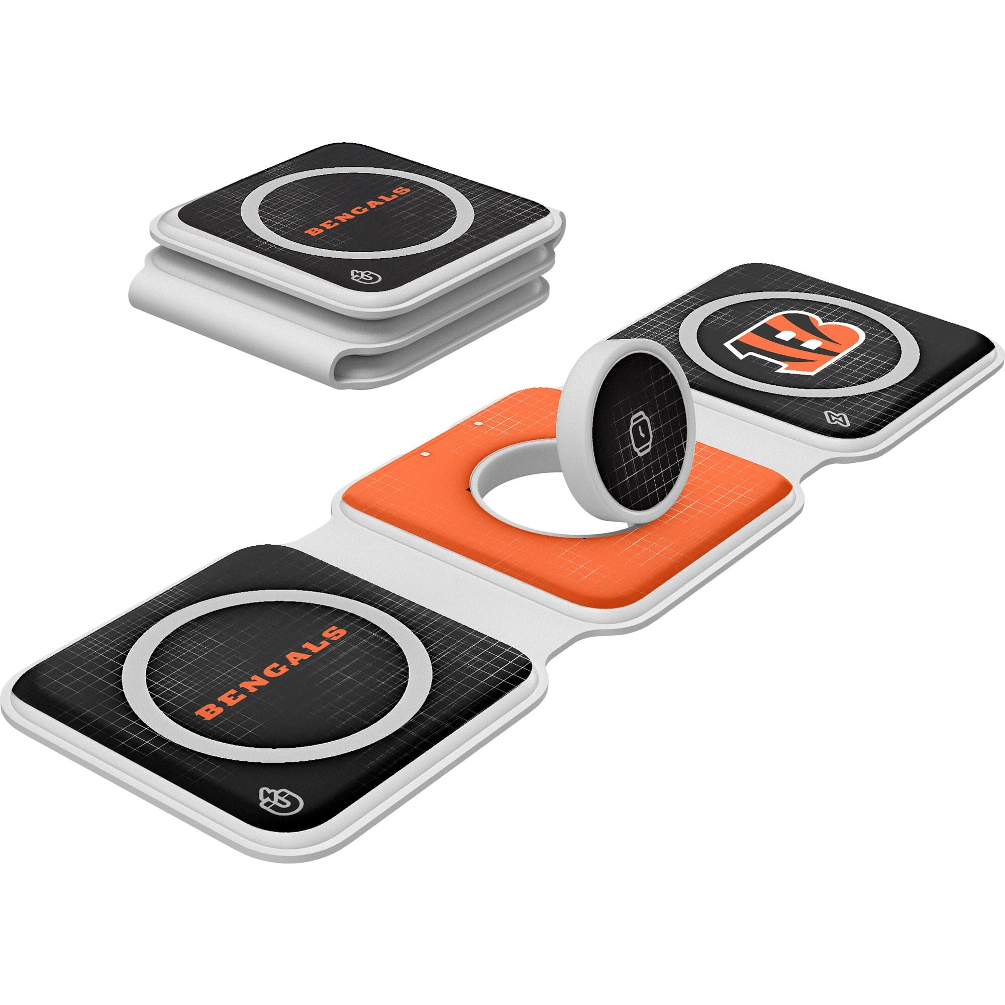 Keyscaper - Cincinnati Bengals 3-in-1 Foldable Charger - White