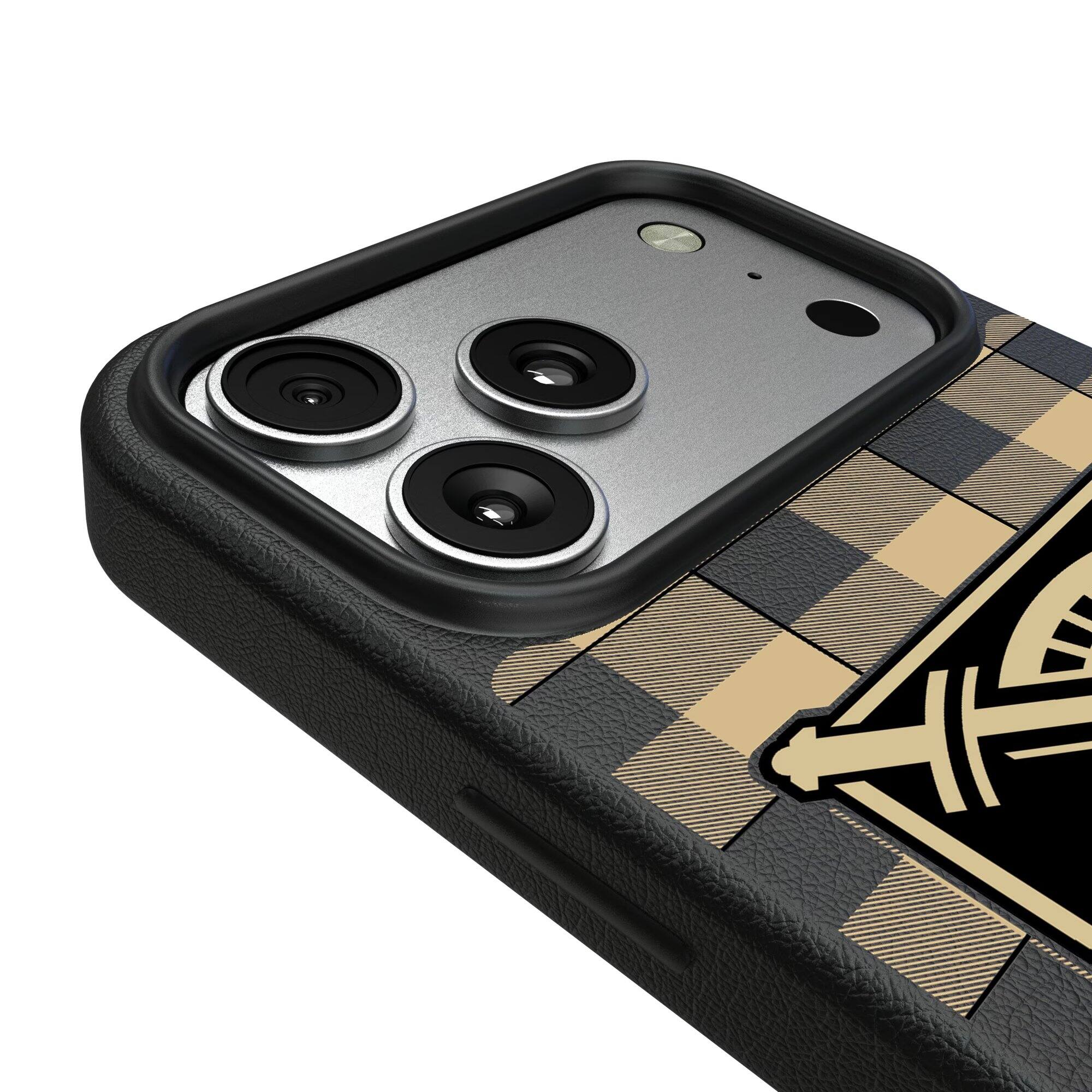 Alt View 2. Keyscaper - Army Black Knights Plaid Magnetic Bump iPhone Case - 15 Pro Max - Black.